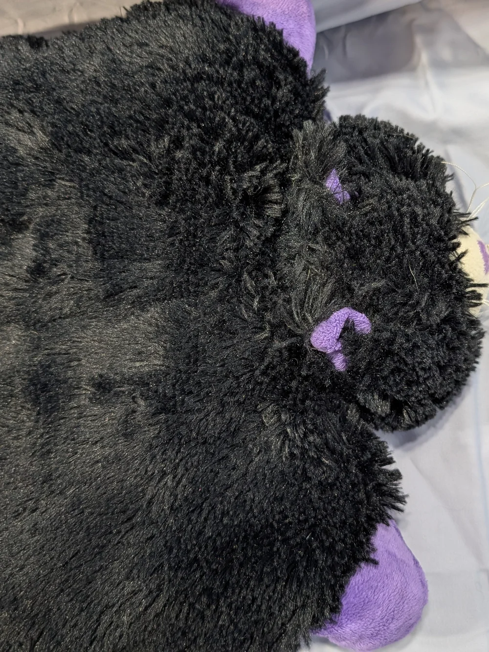 Pillow Pets Pee-Wees 2010 Black Cat w/ Purple Accents